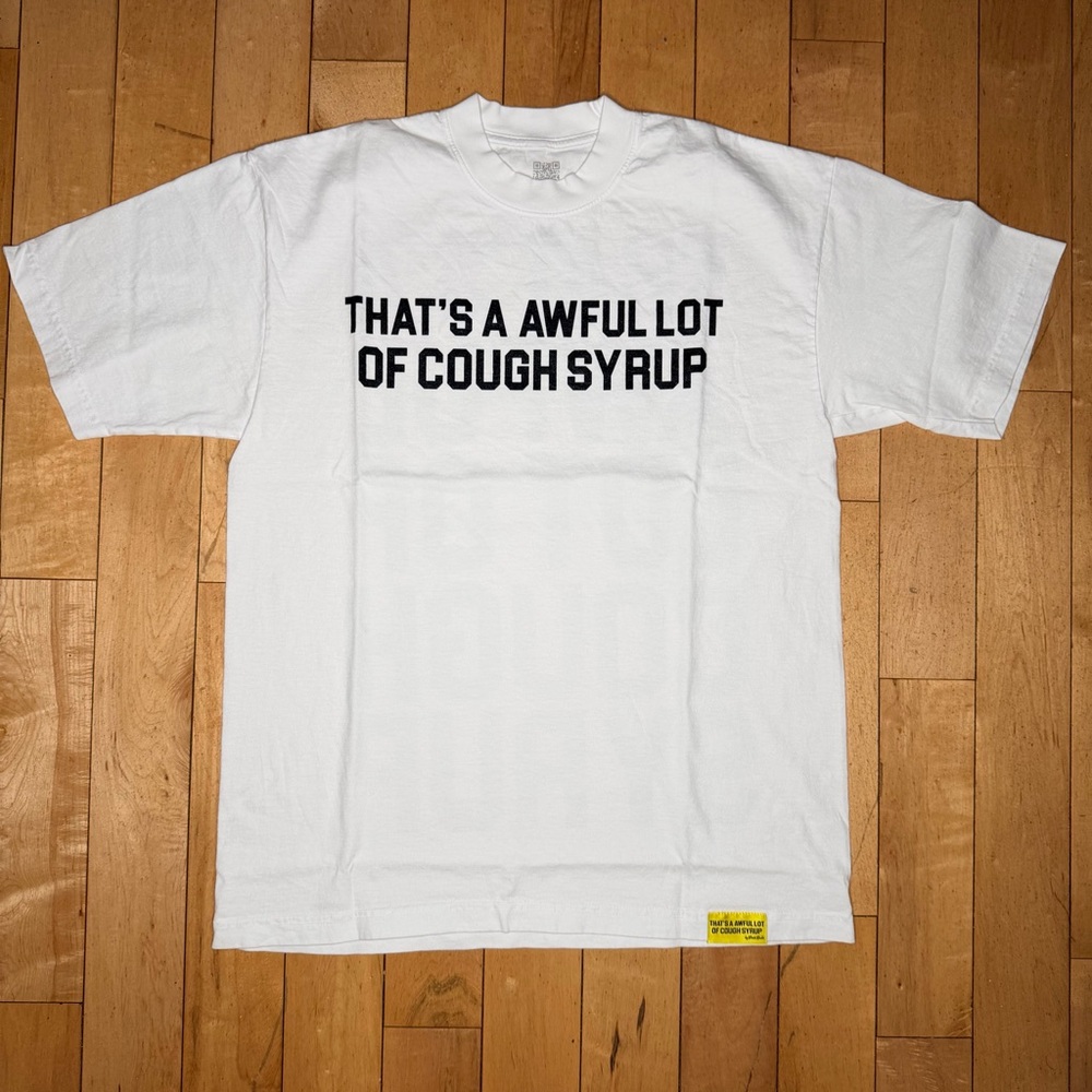 THAT’S A AWFUL LOT OF COUGH SYRUP T-SHIRT White ALOCS Men’s M - Picture 2 of 5